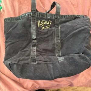 Victoria's Secret Black and Gold Sequin Tote